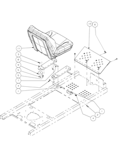 Seat Assembly 44 Diagram and Parts List for Z-FORCE44 17AH3AGL-17AH3AGL709-17AH3AGL710 Cub Cadet Lawn Tractor